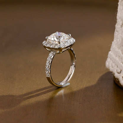 2 CT Emerald Pave Moissanite Engagement Ring