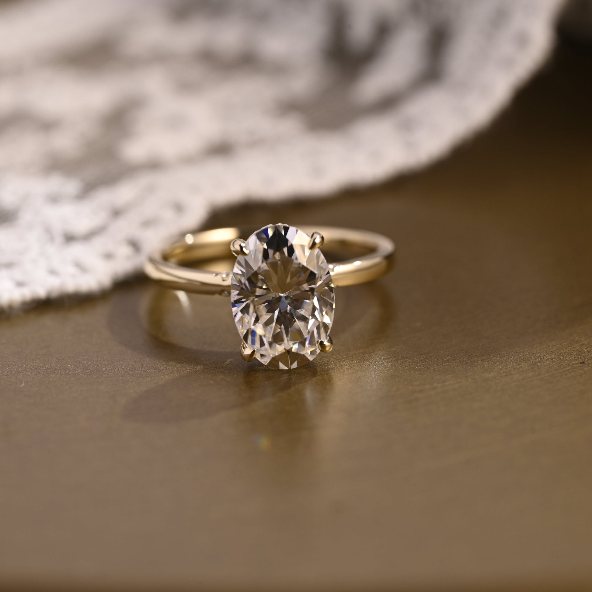 2 CT Emerald Pave Moissanite Engagement Ring