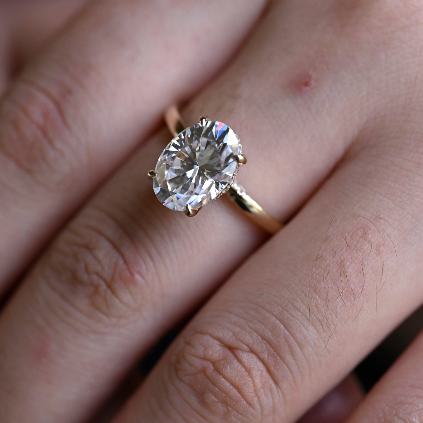 2 CT Emerald Pave Moissanite Engagement Ring