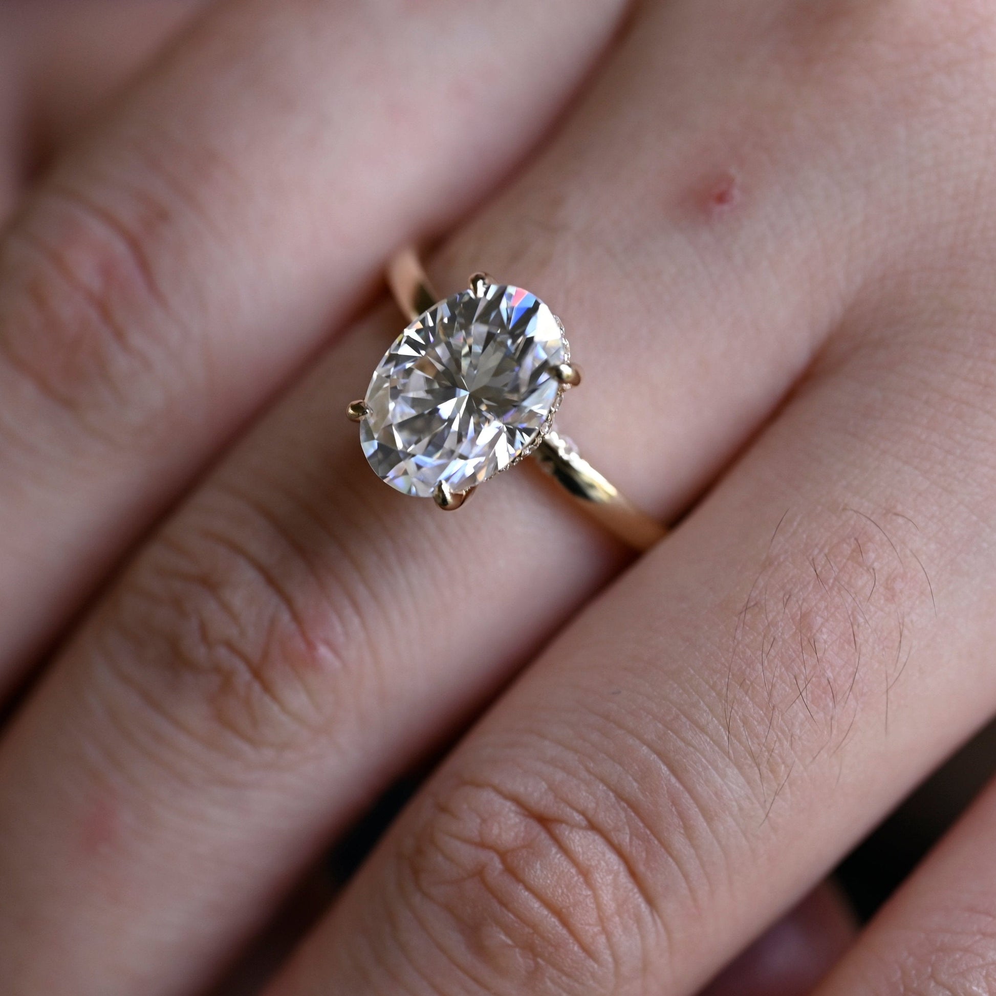 2 CT Emerald Pave Moissanite Engagement Ring