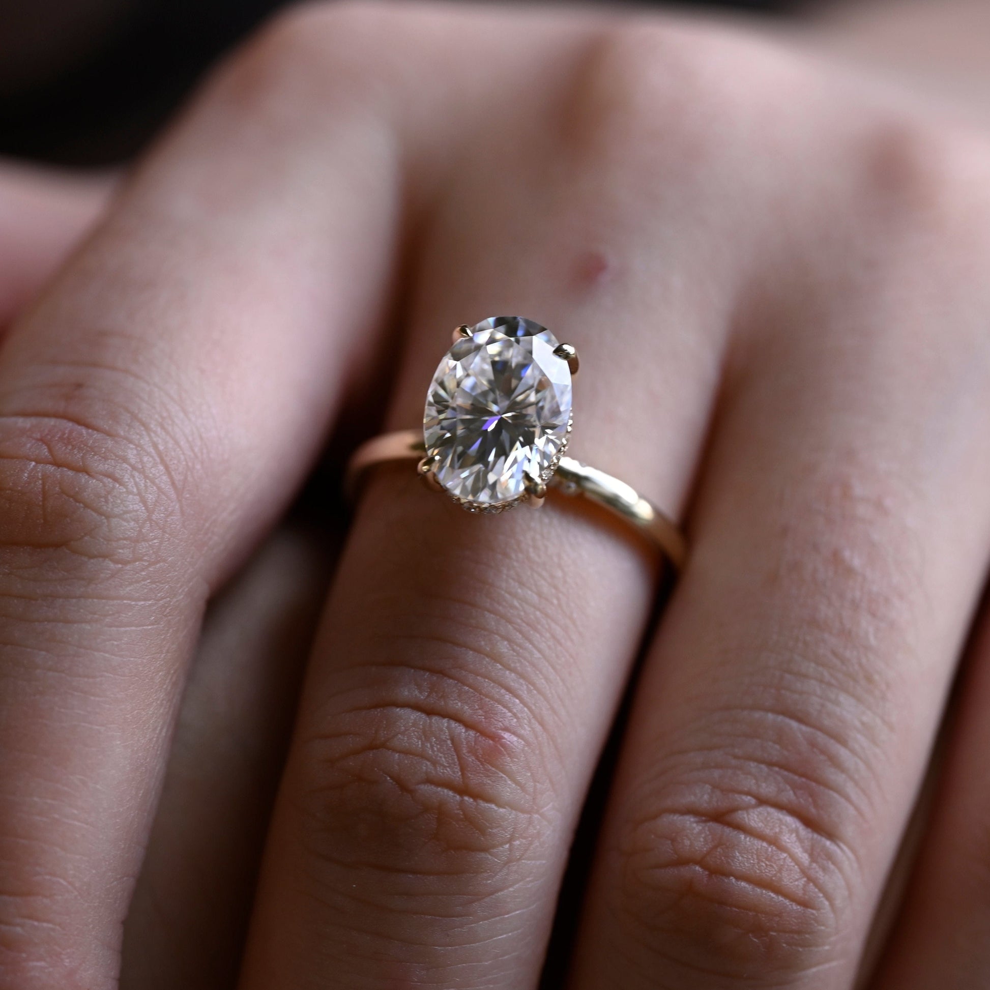 2 CT Emerald Pave Moissanite Engagement Ring