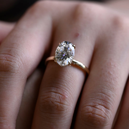 2 CT Emerald Pave Moissanite Engagement Ring