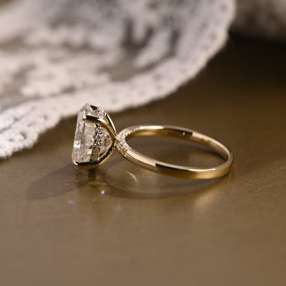 2 CT Emerald Pave Moissanite Engagement Ring