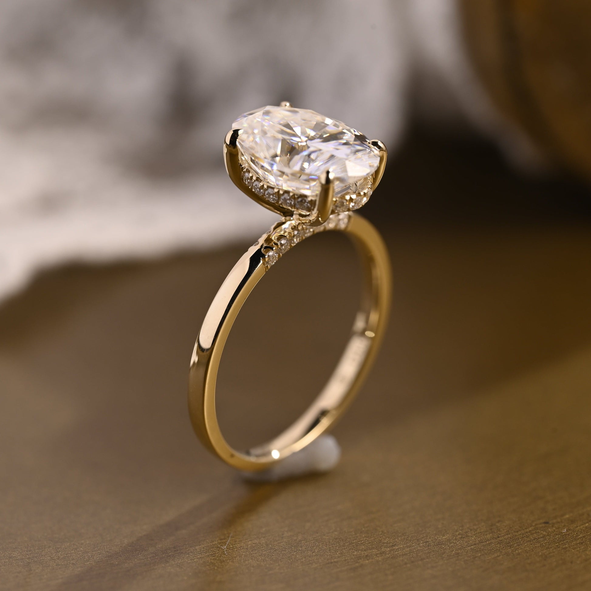 2 CT Emerald Pave Moissanite Engagement Ring