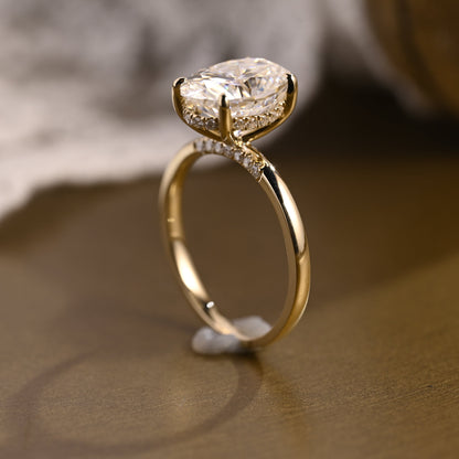 2 CT Emerald Pave Moissanite Engagement Ring