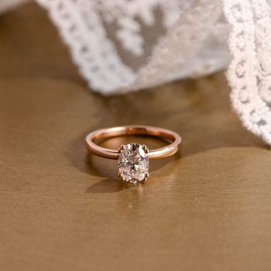 2 CT Emerald Pave Moissanite Engagement Ring