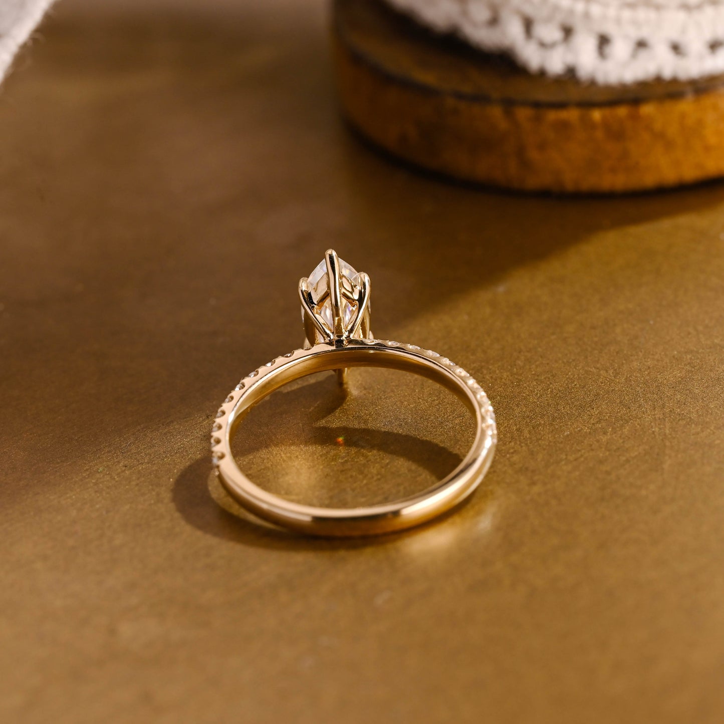 2 CT Emerald Pave Moissanite Engagement Ring