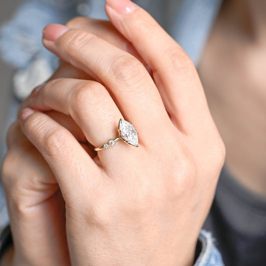 2 CT Emerald Pave Moissanite Engagement Ring