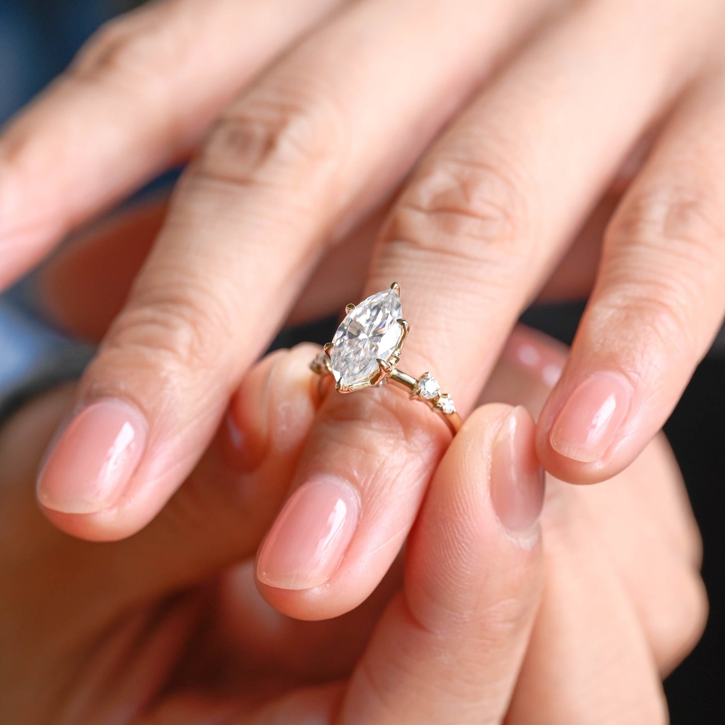 2 CT Emerald Pave Moissanite Engagement Ring