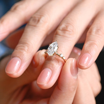 2 CT Emerald Pave Moissanite Engagement Ring