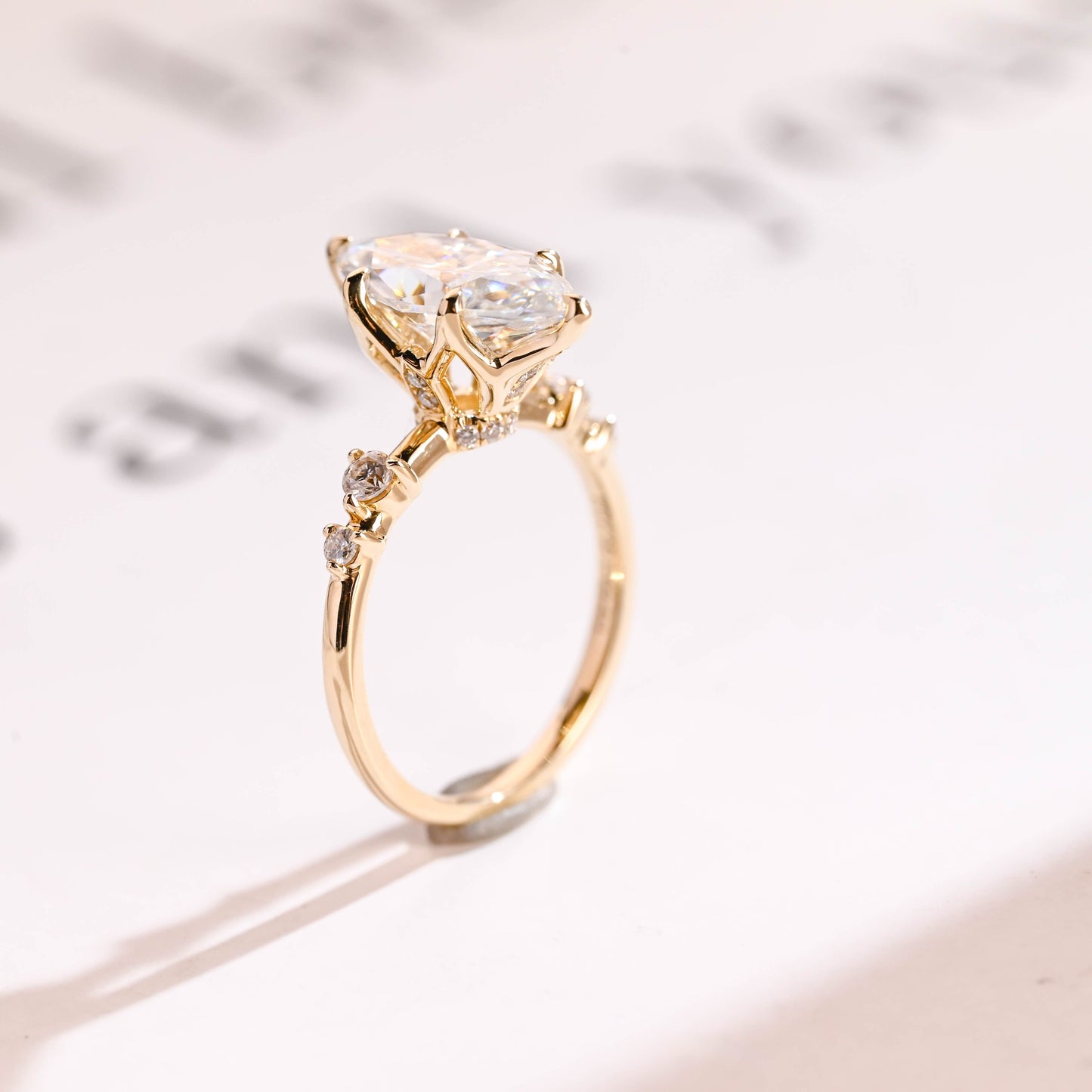2 CT Emerald Pave Moissanite Engagement Ring