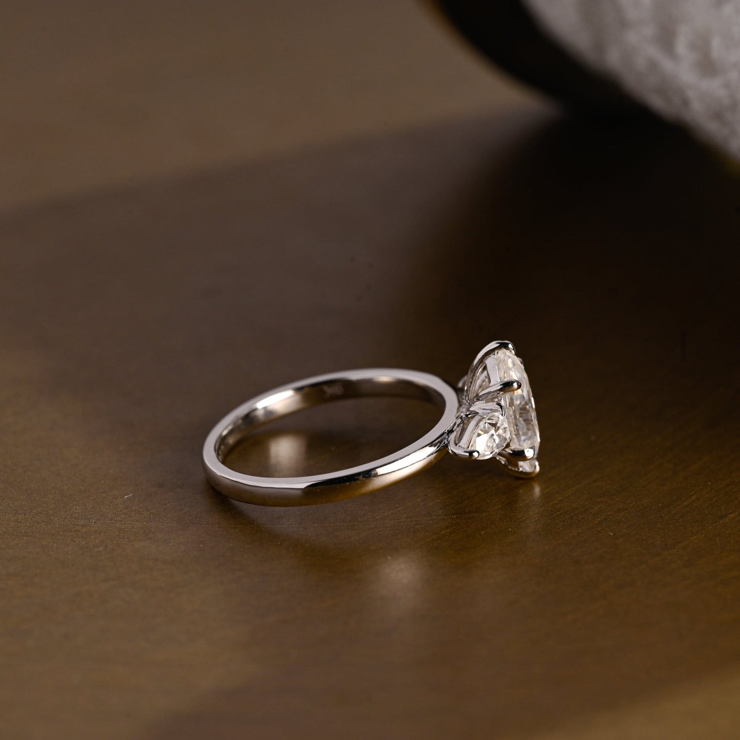 2 CT Emerald Pave Moissanite Engagement Ring