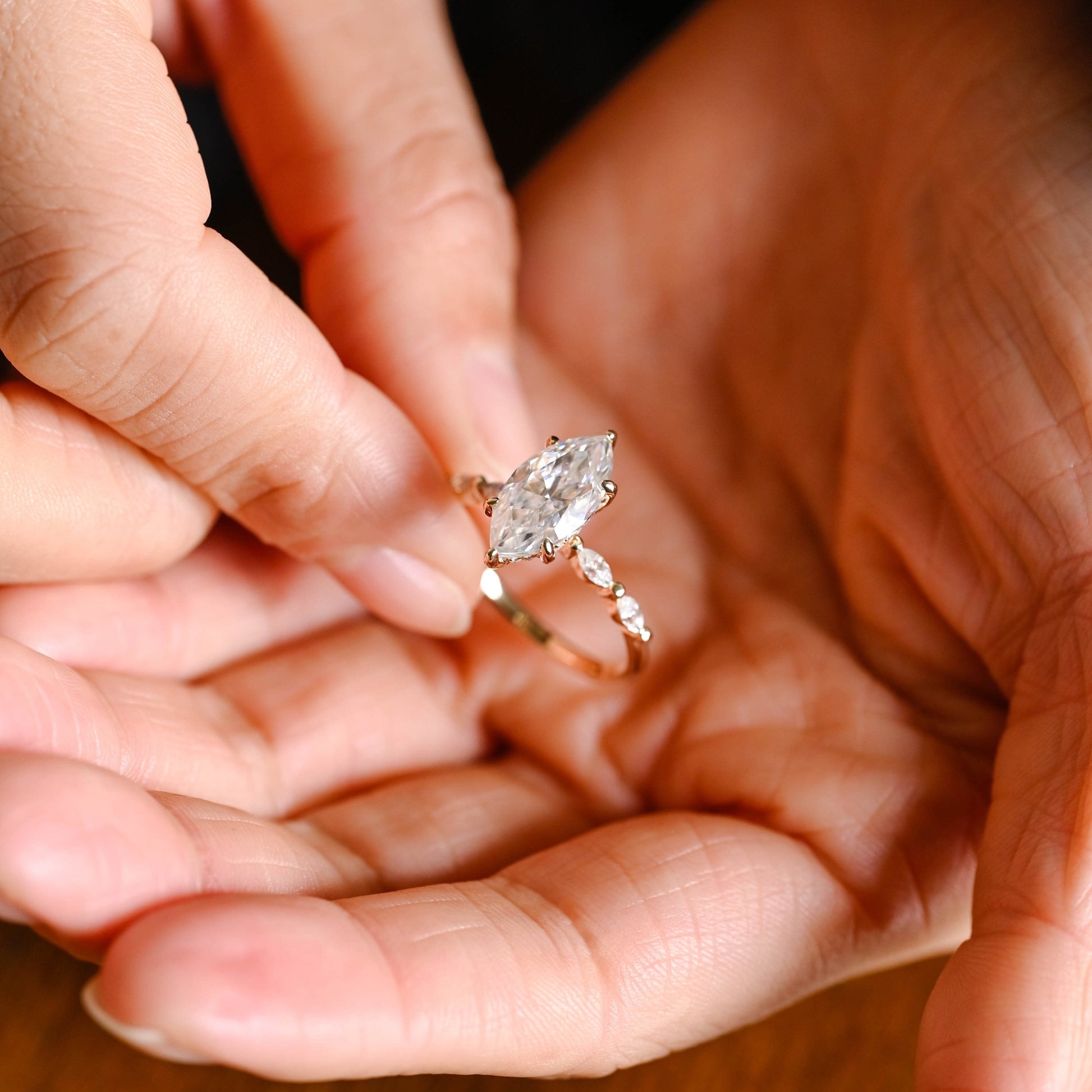 2 CT Emerald Pave Moissanite Engagement Ring