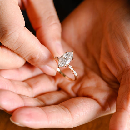 2 CT Emerald Pave Moissanite Engagement Ring