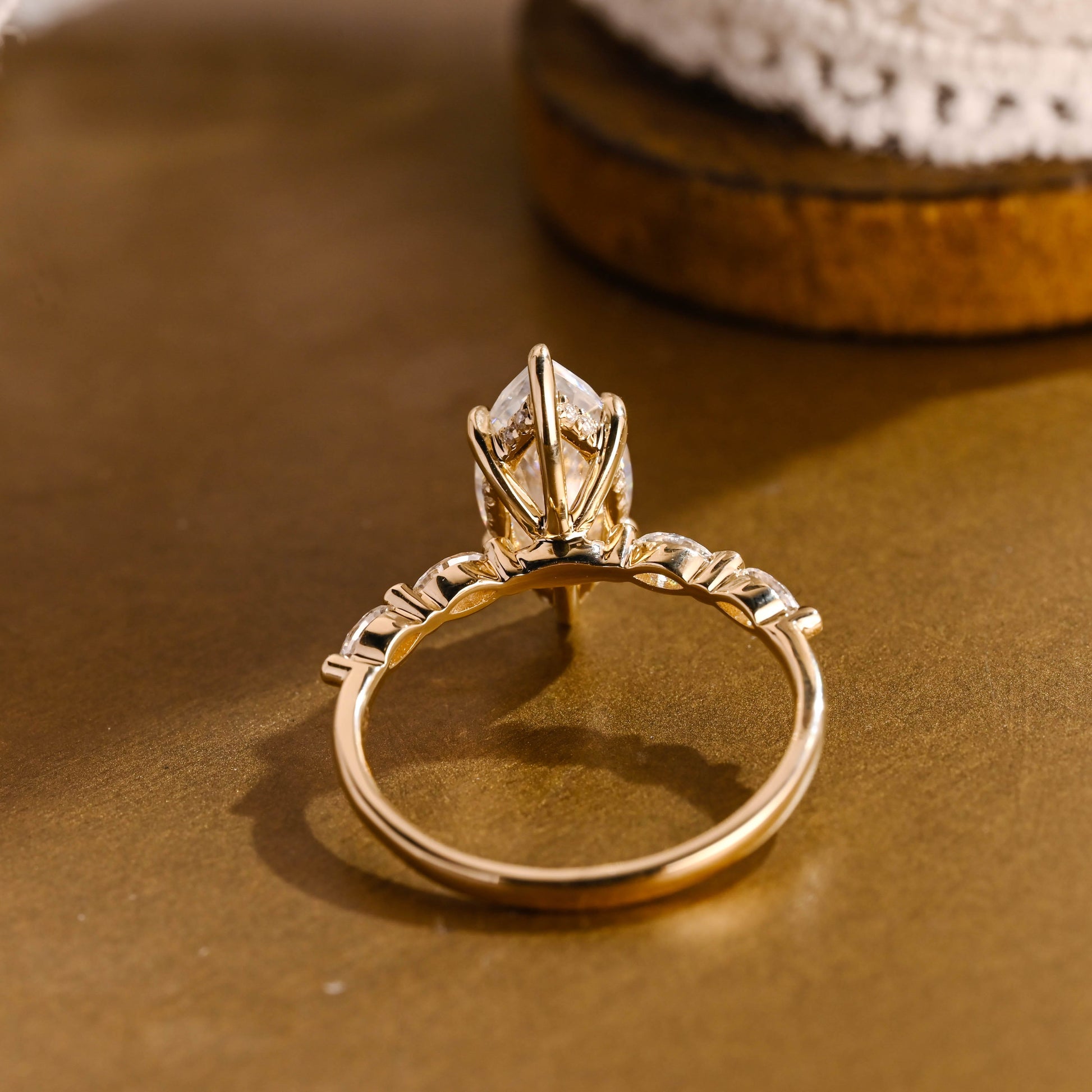 2 CT Emerald Pave Moissanite Engagement Ring