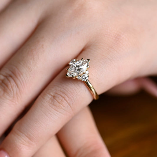 2 CT Emerald Pave Moissanite Engagement Ring