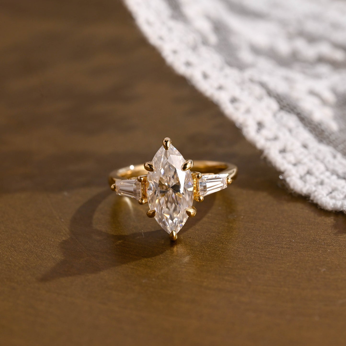 2 CT Emerald Pave Moissanite Engagement Ring