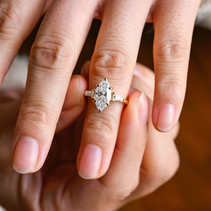 2 CT Emerald Pave Moissanite Engagement Ring