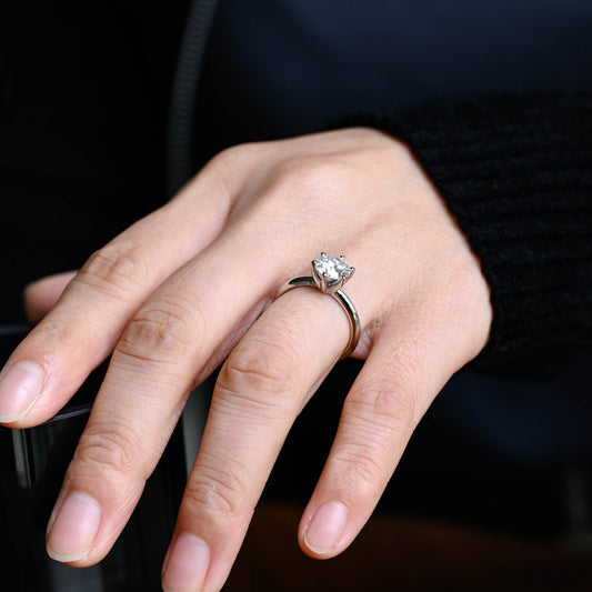 2 CT Emerald Pave Moissanite Engagement Ring