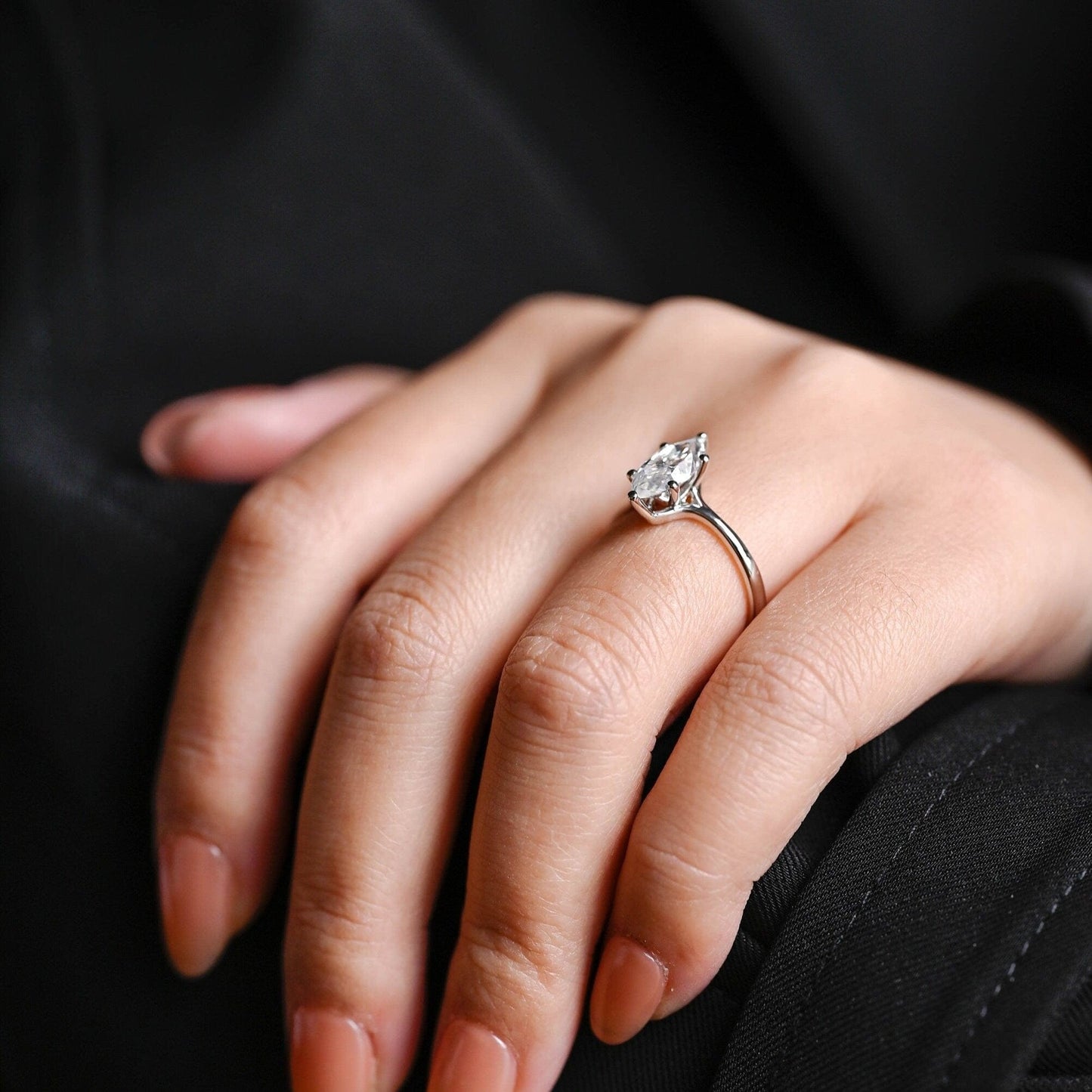 2 CT Emerald Pave Moissanite Engagement Ring