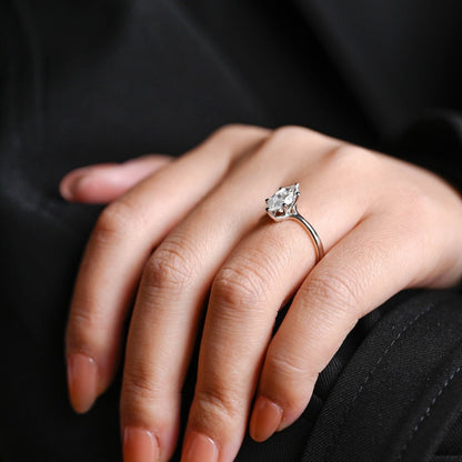 2 CT Emerald Pave Moissanite Engagement Ring