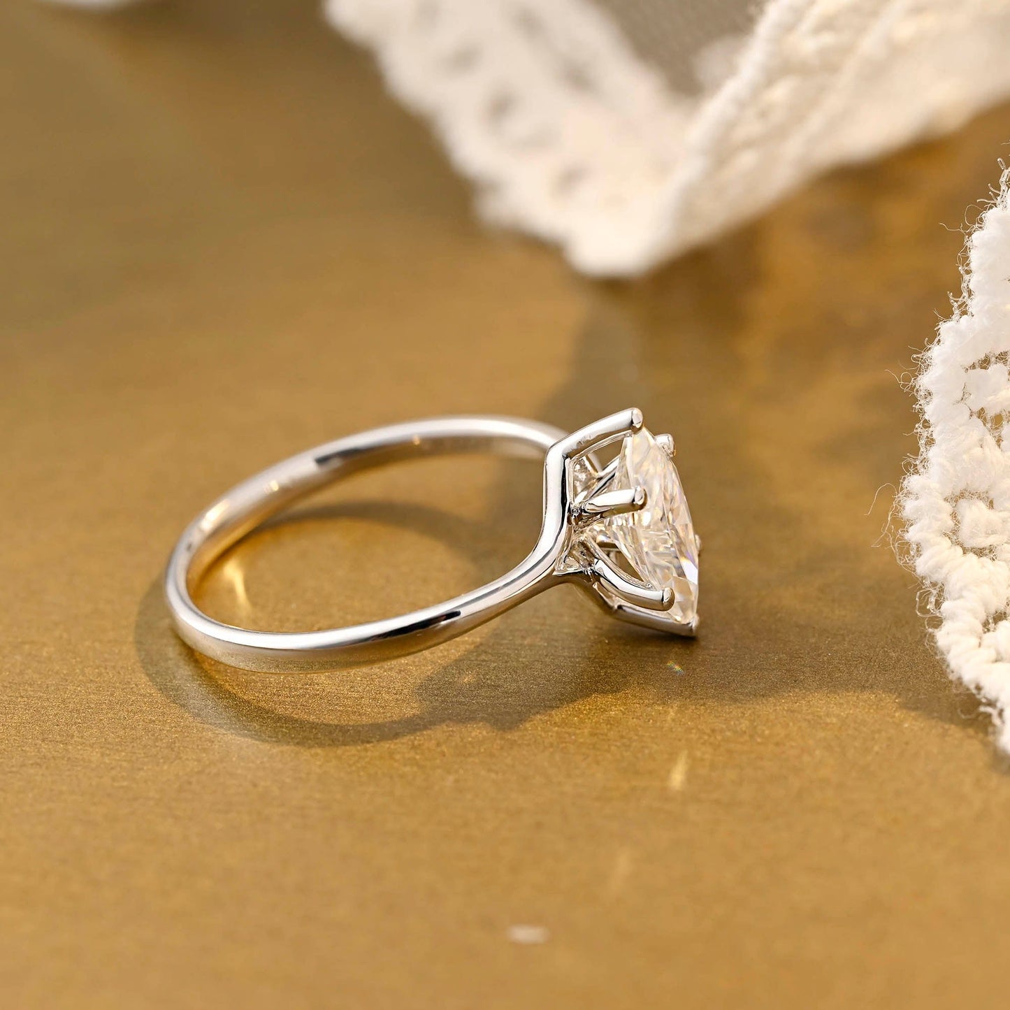 2 CT Emerald Pave Moissanite Engagement Ring