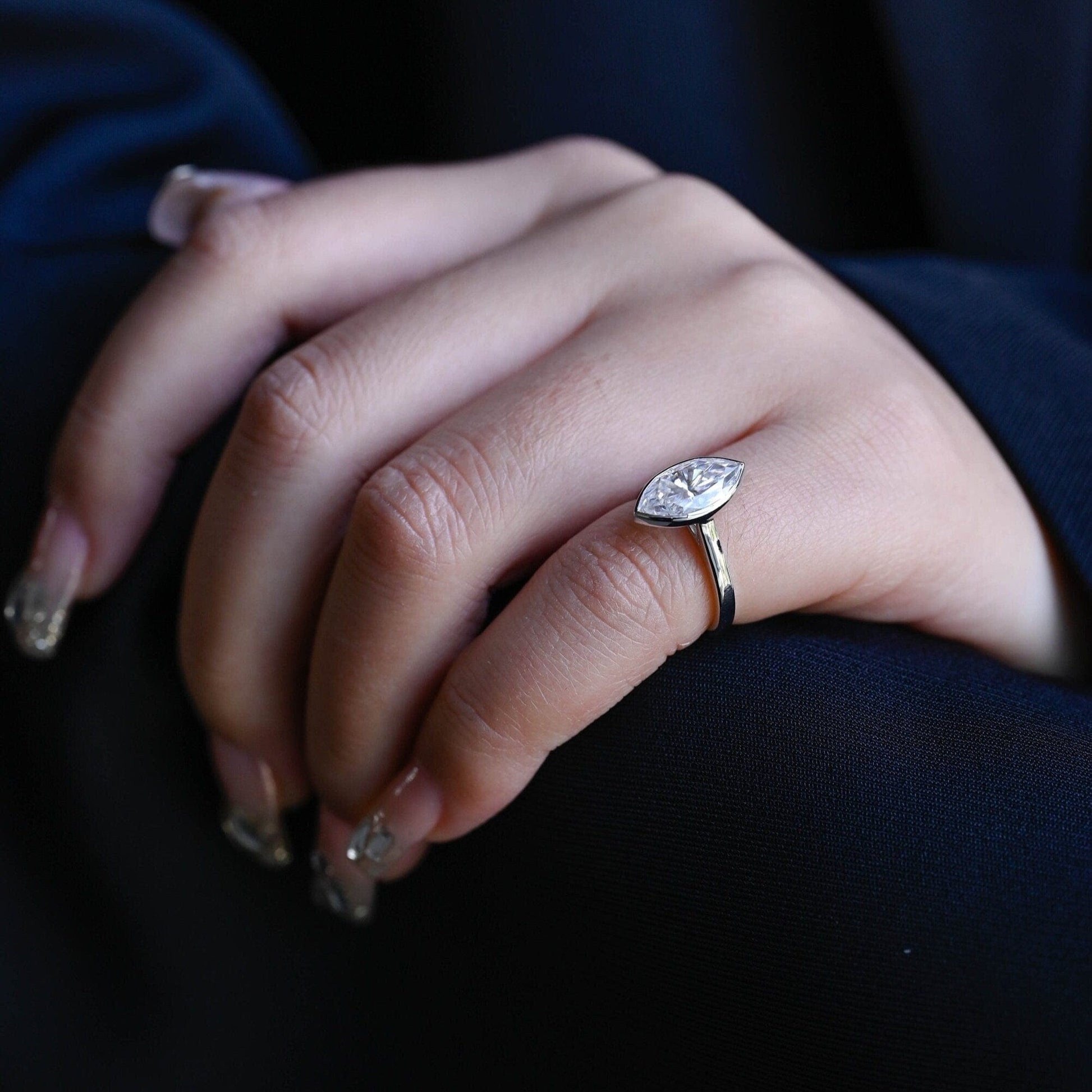 2 CT Emerald Pave Moissanite Engagement Ring