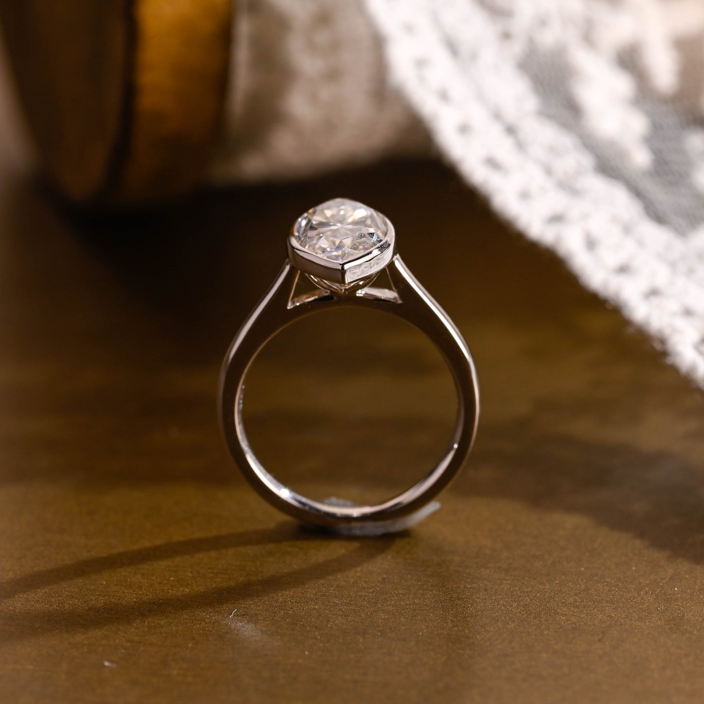 2 CT Emerald Pave Moissanite Engagement Ring