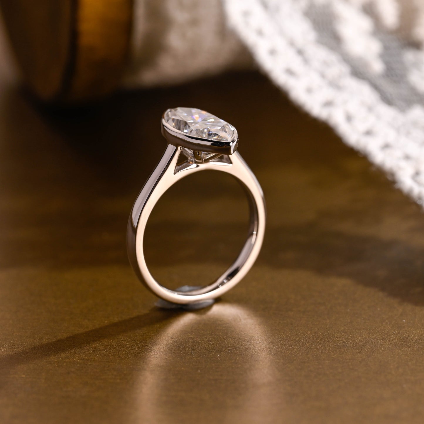 2 CT Emerald Pave Moissanite Engagement Ring