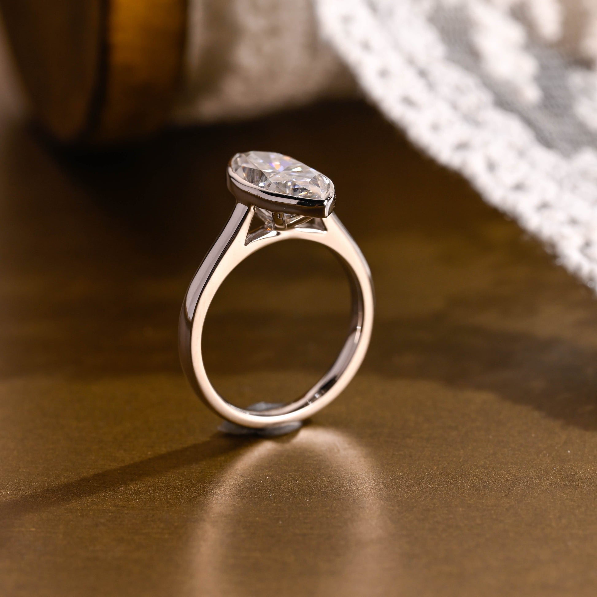 2 CT Emerald Pave Moissanite Engagement Ring