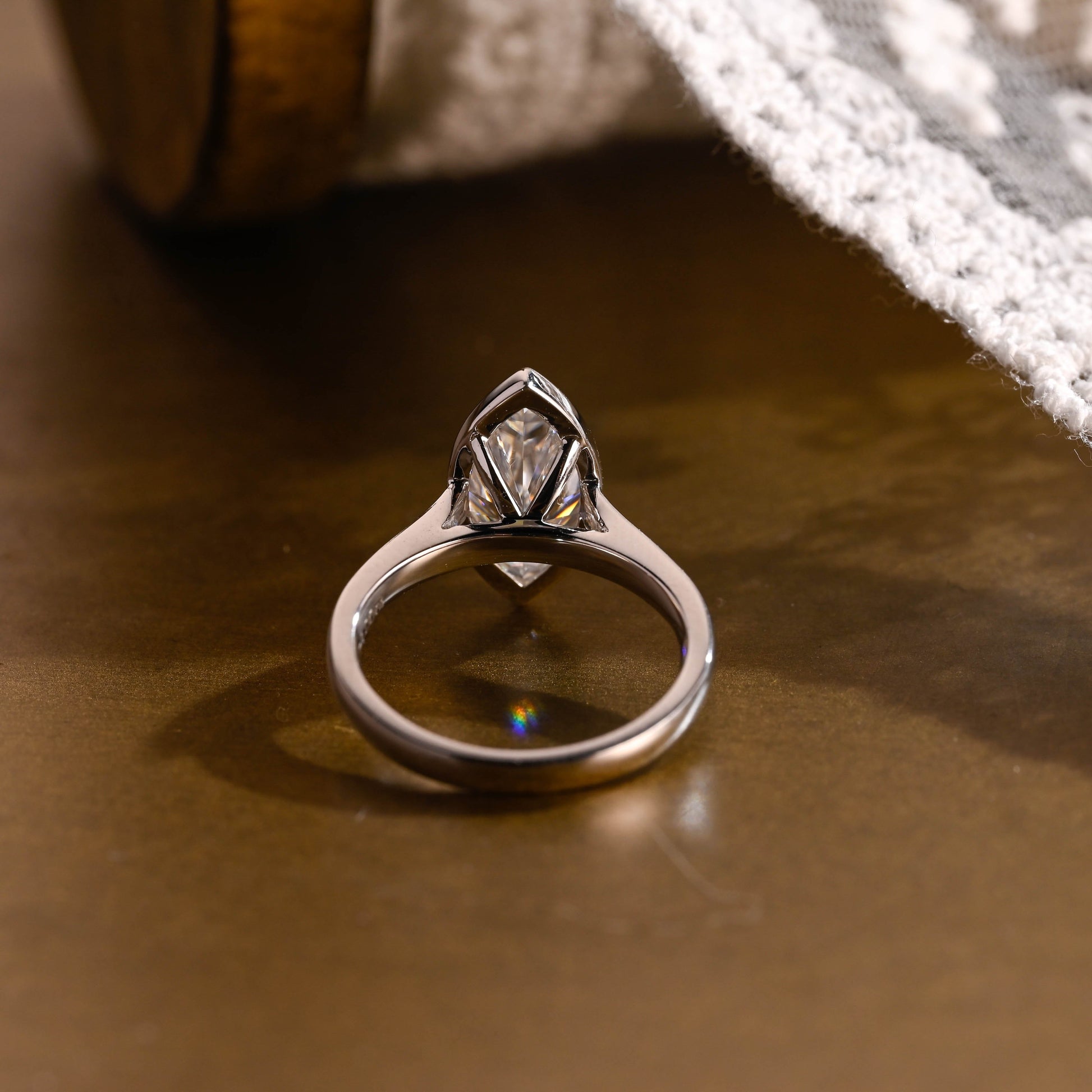 2 CT Emerald Pave Moissanite Engagement Ring