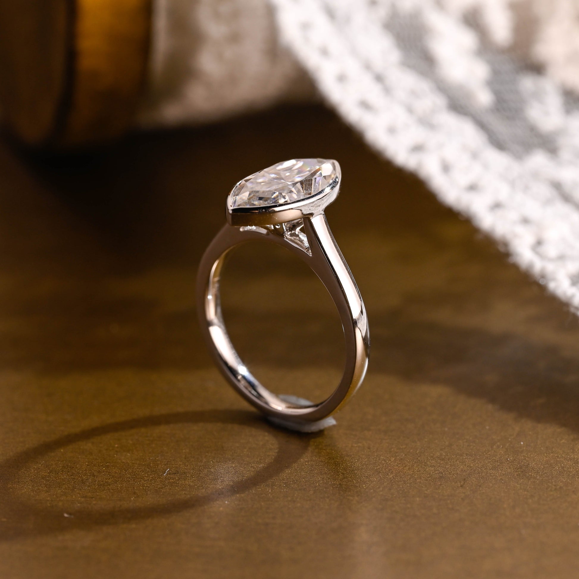 2 CT Emerald Pave Moissanite Engagement Ring