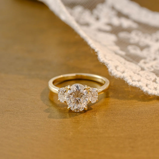 2 CT Emerald Pave Moissanite Engagement Ring