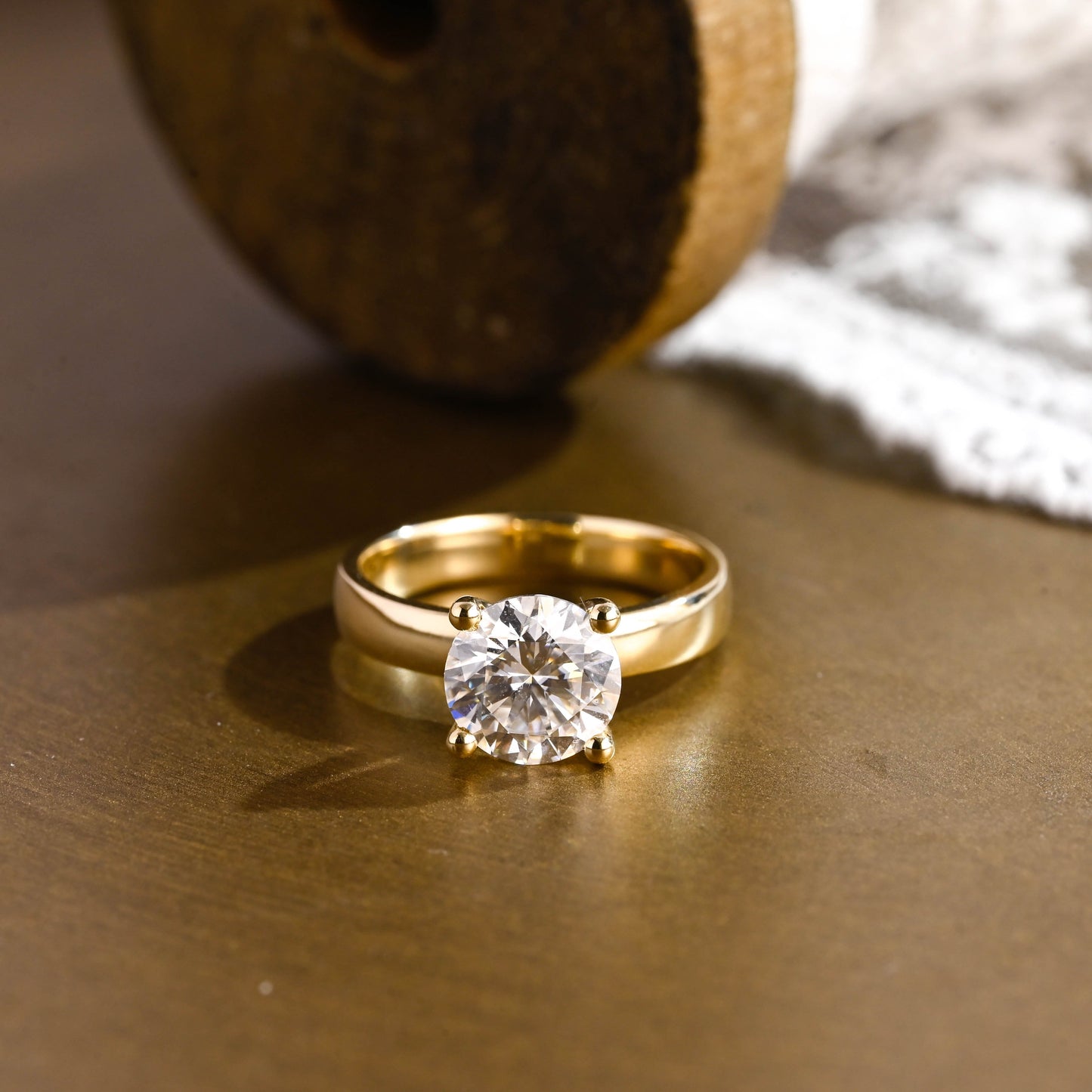 2 CT Emerald Pave Moissanite Engagement Ring