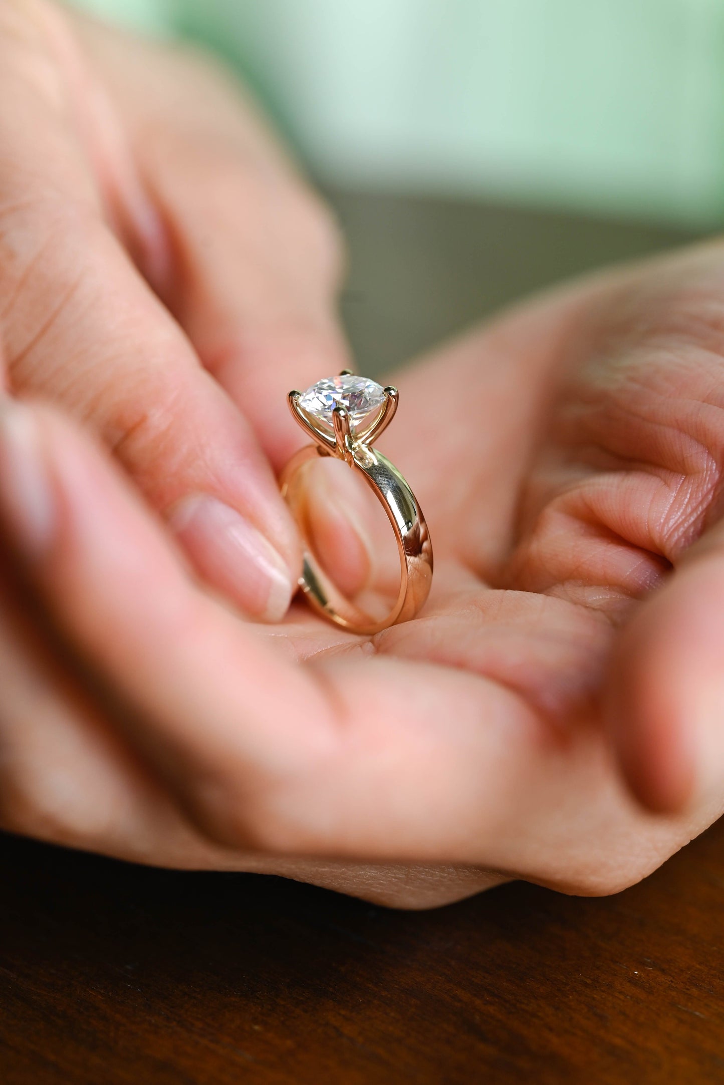 2 CT Emerald Pave Moissanite Engagement Ring
