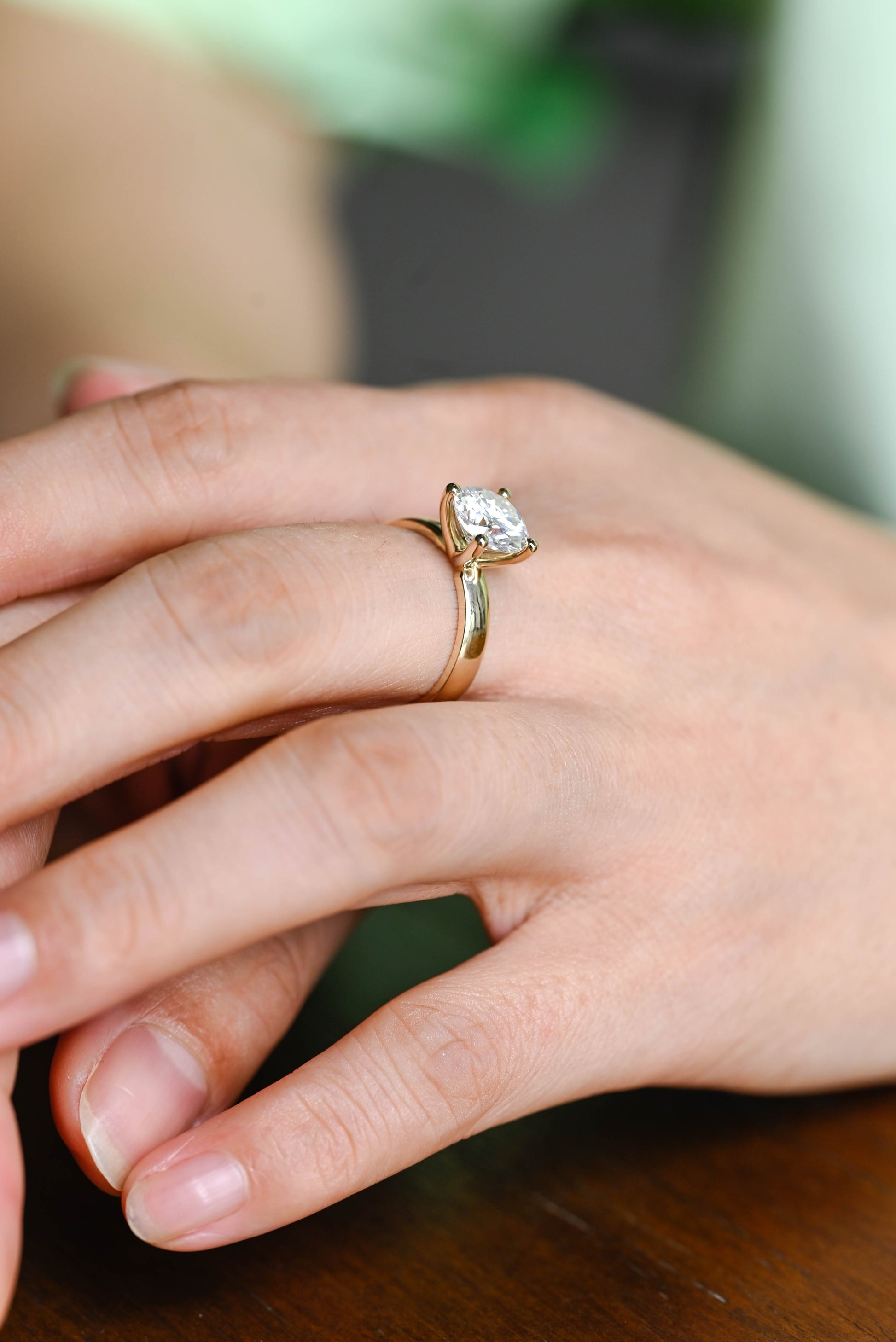 2 CT Emerald Pave Moissanite Engagement Ring