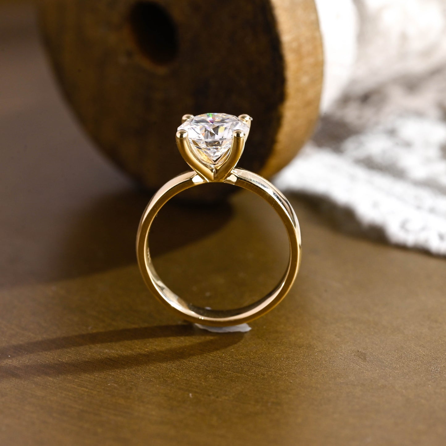 2 CT Emerald Pave Moissanite Engagement Ring