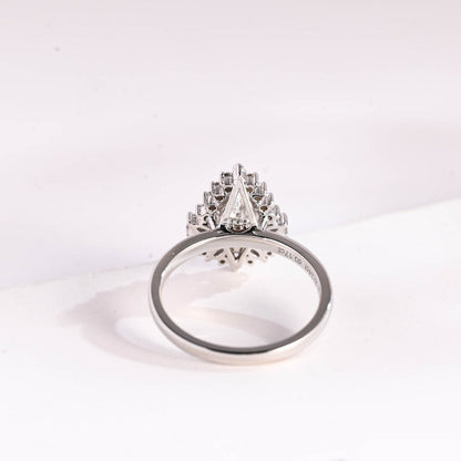 2 CT Emerald Pave Moissanite Engagement Ring