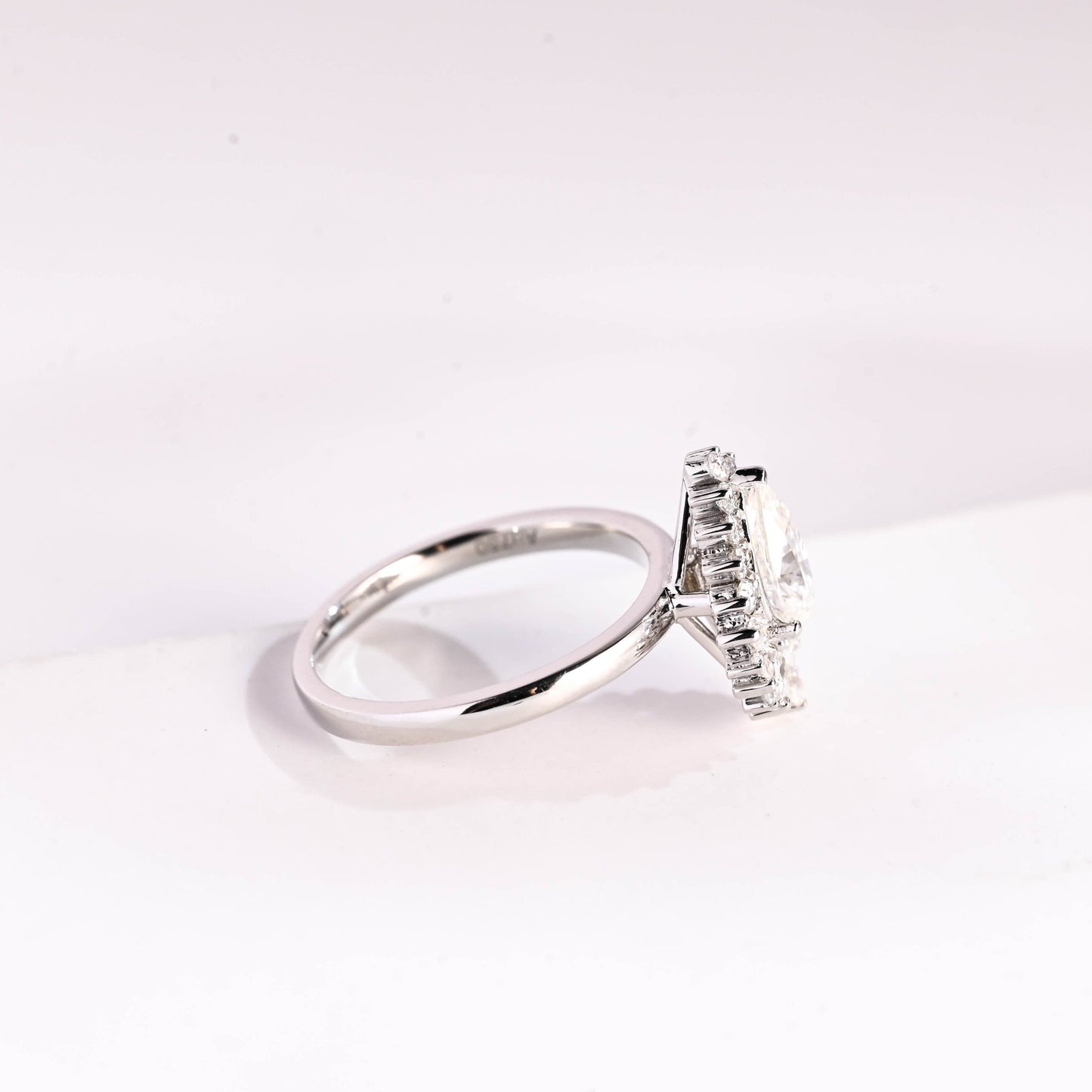 2 CT Emerald Pave Moissanite Engagement Ring