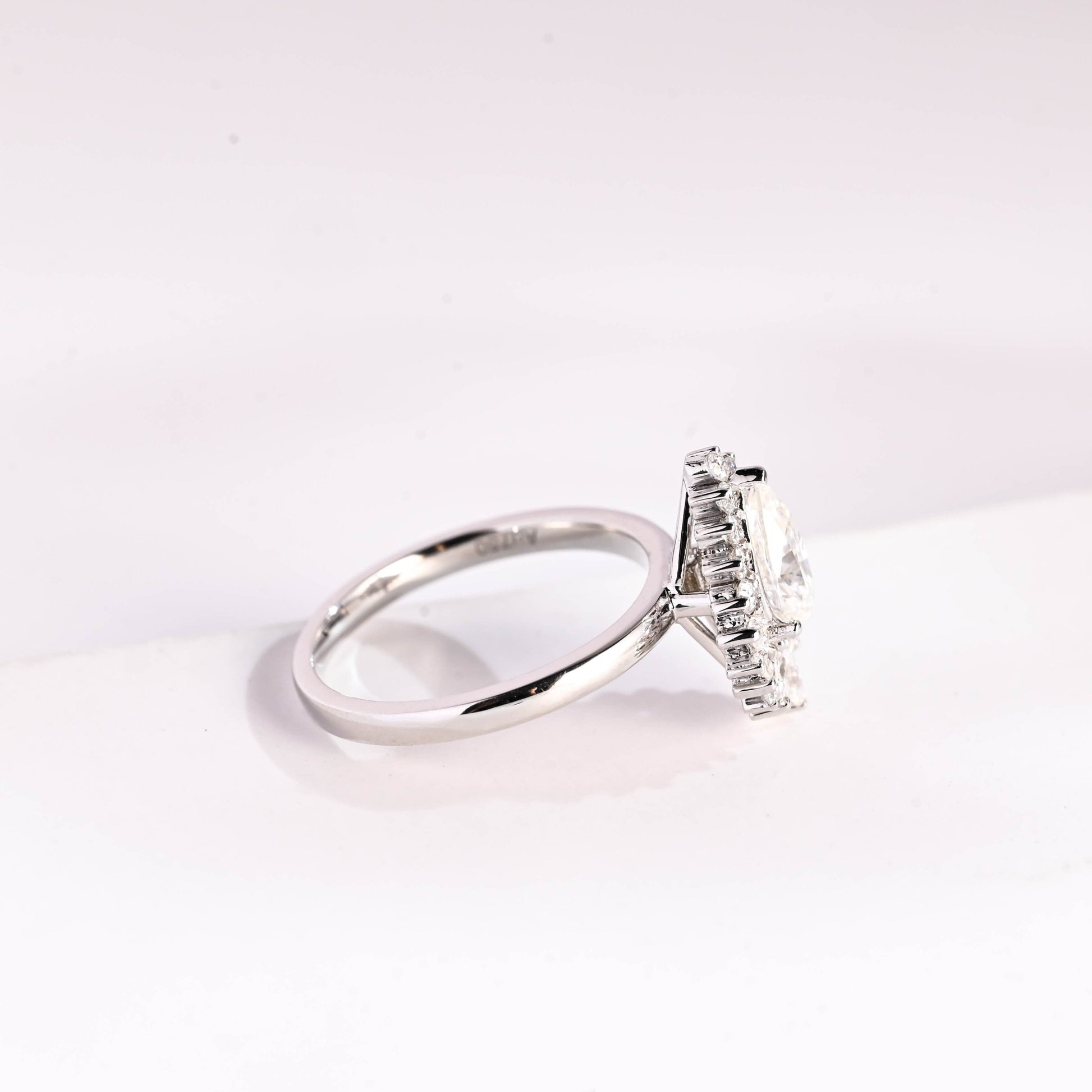 2 CT Emerald Pave Moissanite Engagement Ring