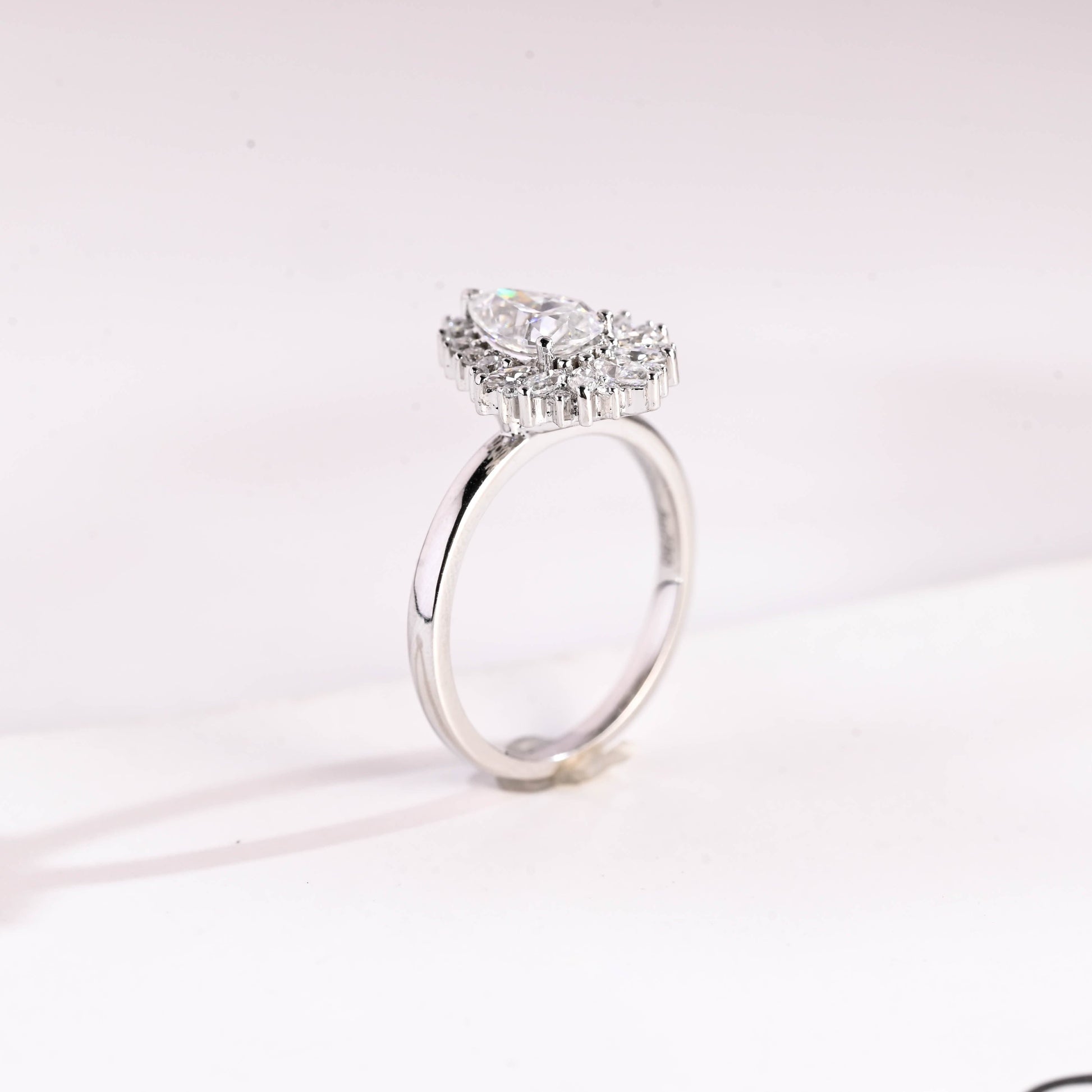 2 CT Emerald Pave Moissanite Engagement Ring