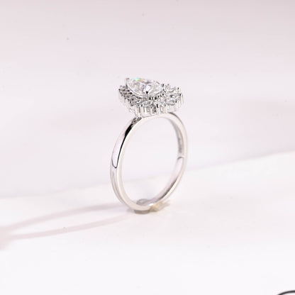 2 CT Emerald Pave Moissanite Engagement Ring