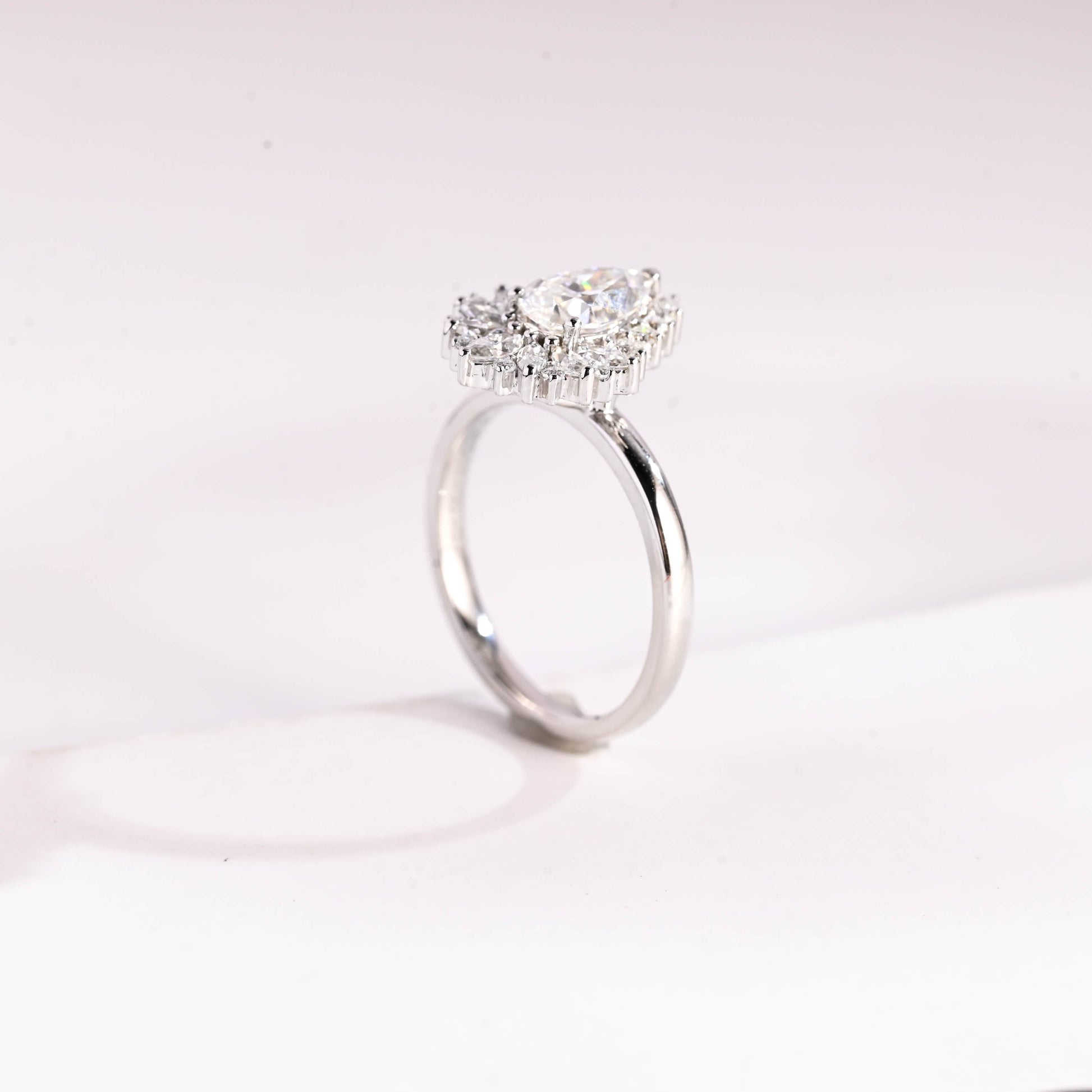 2 CT Emerald Pave Moissanite Engagement Ring