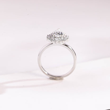 2 CT Emerald Pave Moissanite Engagement Ring