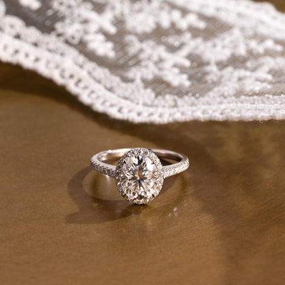 2 CT Emerald Pave Moissanite Engagement Ring
