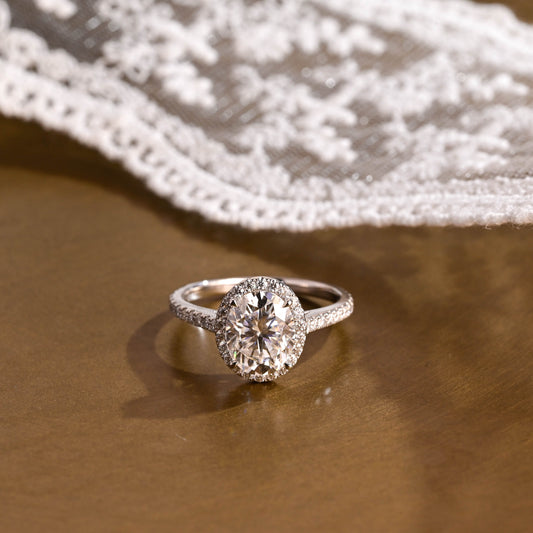 2 CT Emerald Pave Moissanite Engagement Ring