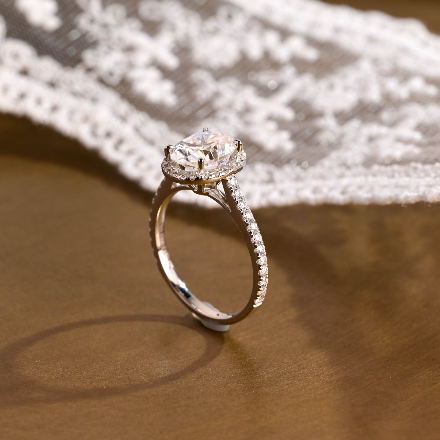 2 CT Emerald Pave Moissanite Engagement Ring