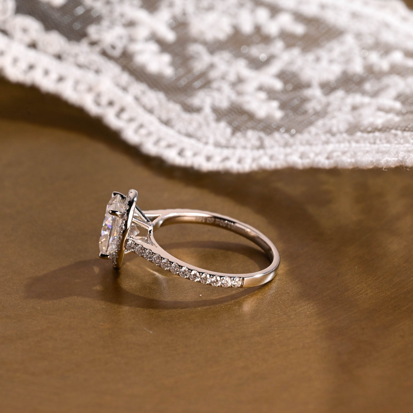 2 CT Emerald Pave Moissanite Engagement Ring