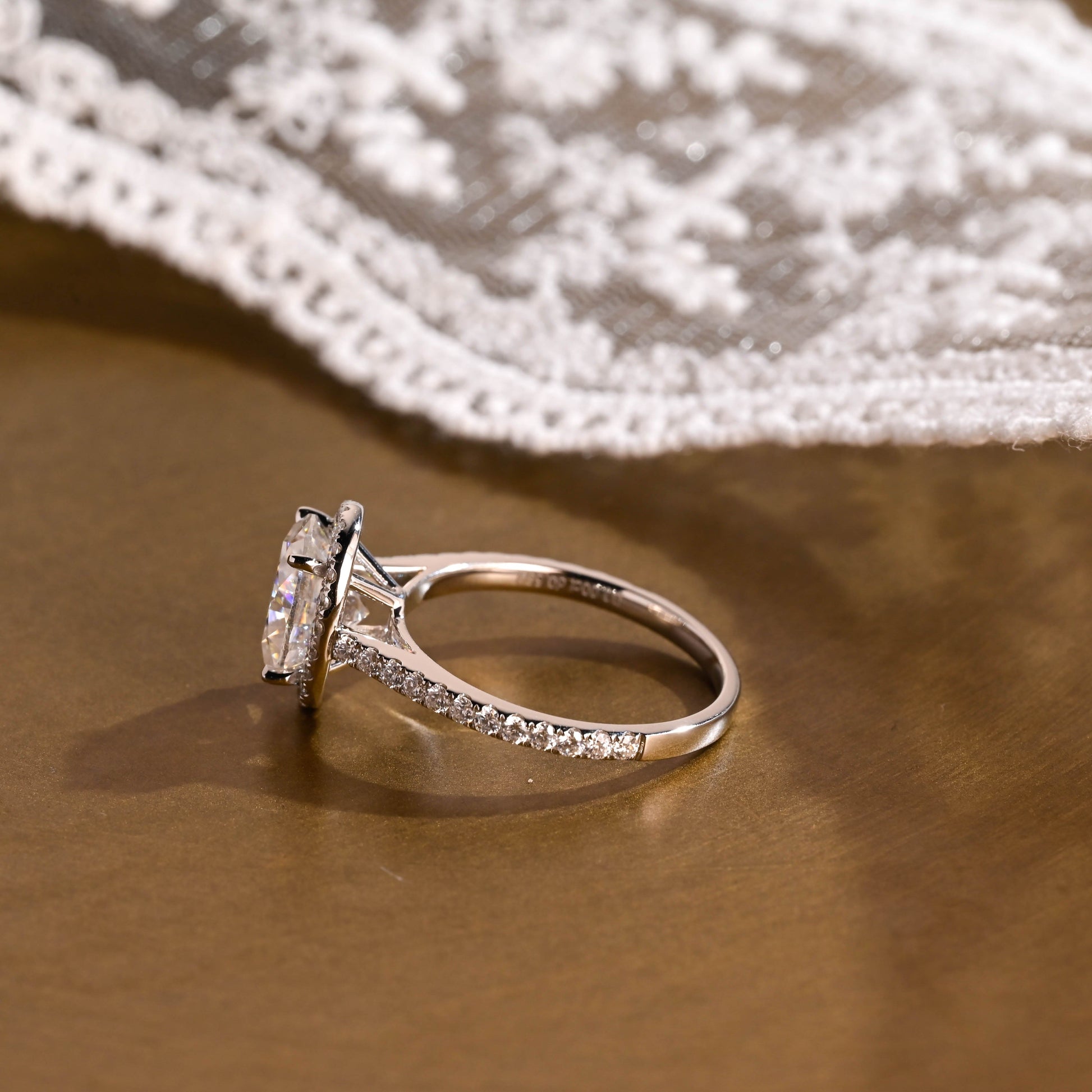 2 CT Emerald Pave Moissanite Engagement Ring