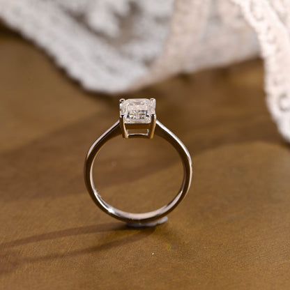 2 CT Emerald Pave Moissanite Engagement Ring